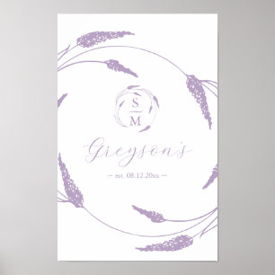 Affiche Signe de Mariage Lavender unique