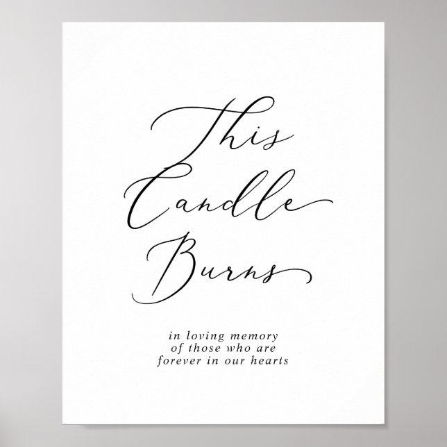 Affiche Signe de mariage mémorial Cette bougie brûle délic (Devant)