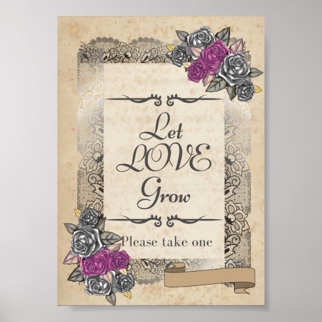 Affiche SIGNE DE Mariage Rustique Vintage (Devant)