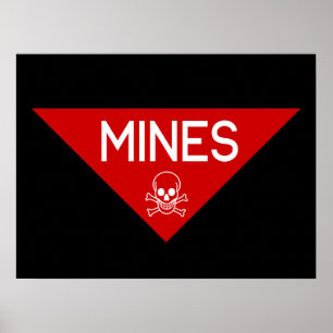 AFFICHE SIGNE DE MINES SIGNAGE SYMBOLE