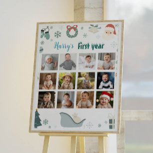 Affiche Signe de Noël Père Noël Première année de la photo