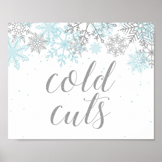 Affiche Signe de nourriture d'hiver Onederland Flocons de  (Devant)