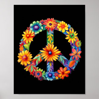 Affiche SIGNE DE PAIX AMOUR 60s les années 70 Super hippie
