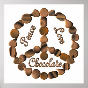 Affiche Signe de paix de chocolat