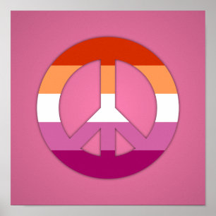Affiche Signe de paix de la fierté lesbienne