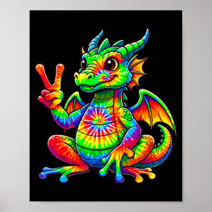 Affiche Signe de paix dragon teint à la ficelle Hipe
