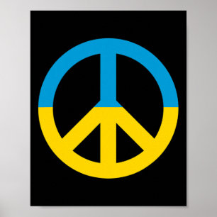 Affiche Signe de paix du drapeau de l'Ukraine