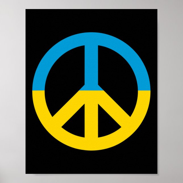 Affiche Signe de paix du drapeau de l'Ukraine  (Devant)