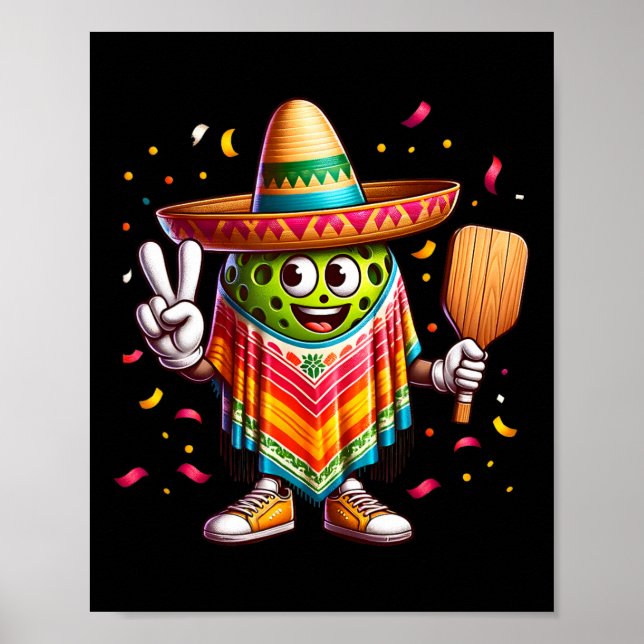 Affiche Signe de Paix Main Drôle Cinco De Mayo Picklell  (Devant)