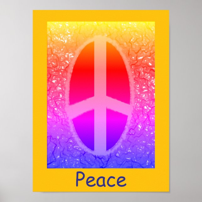 Affiche signe de paix multicolore (Devant)