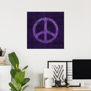 Affiche Signe de paix violet en détresse