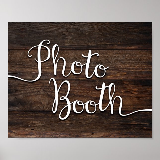 Affiche Signe de PHOTOBOOTH Chic Rustique Imprimé (Devant)