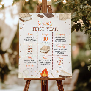 Affiche Signe de première année du feu de camp S'mores