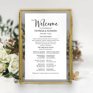 Affiche Signe de programme de mariage de calligraphie mode