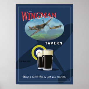 Affiche Signe de Pub, "la taverne de Wingman "