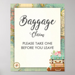 Affiche Signe de réclamation de bagages Douche de voyage M