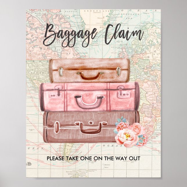 Affiche Signe de réclamation de bagages Douche de voyage M (Devant)