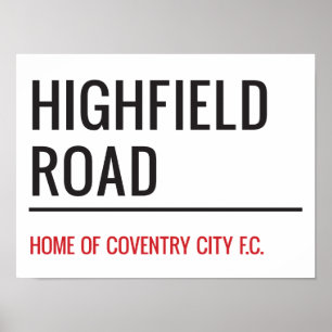 Affiche Signe de rue du stade de Highfield Road
