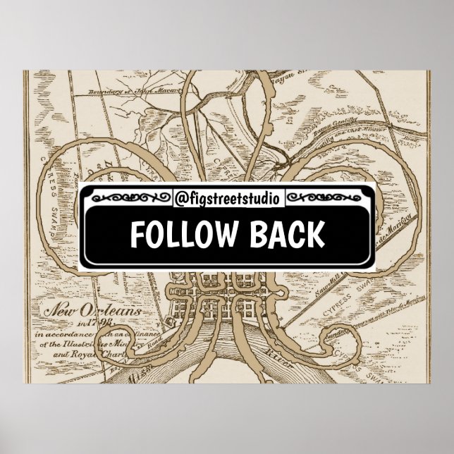 Affiche Signe de rue, Nouvelle-Orléans, modifier le texte, (Devant)