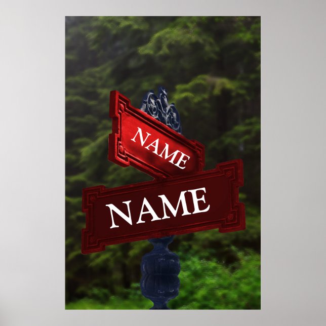 Affiche Signe de rue pour les noms personnalisés (Devant)