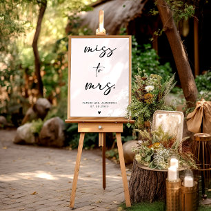 Affiche Signe De Script D'Écriture Noire Moderne Miss À Mm