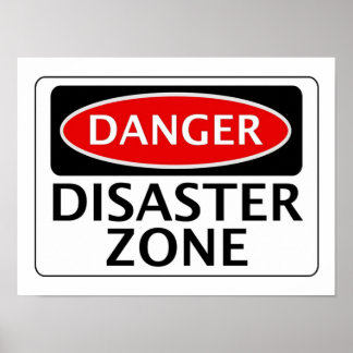 AFFICHE SIGNE DE SÉCURITÉ DU DANGER CATASTROPHE ZONE FAKE 