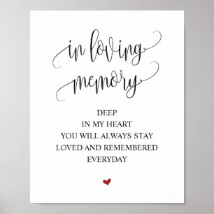Affiche Signe de table commémorative de mariage en souveni