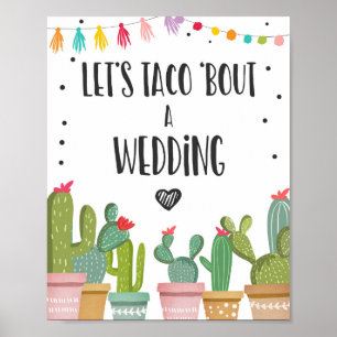 Affiche Signe de table pour la fiesta de cactus de mariage