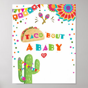Affiche Signe de table pour une fiesta de cactus bébé, par