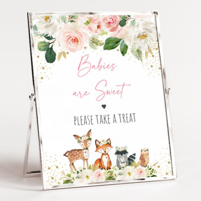 Affiche SIGNE DE TRAITEMENT DU Baby shower Floral Blush Wo (Créateur téléchargé)