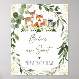 Affiche SIGNE DE TRAITEMENT DU Baby shower VERDOYANT DES P