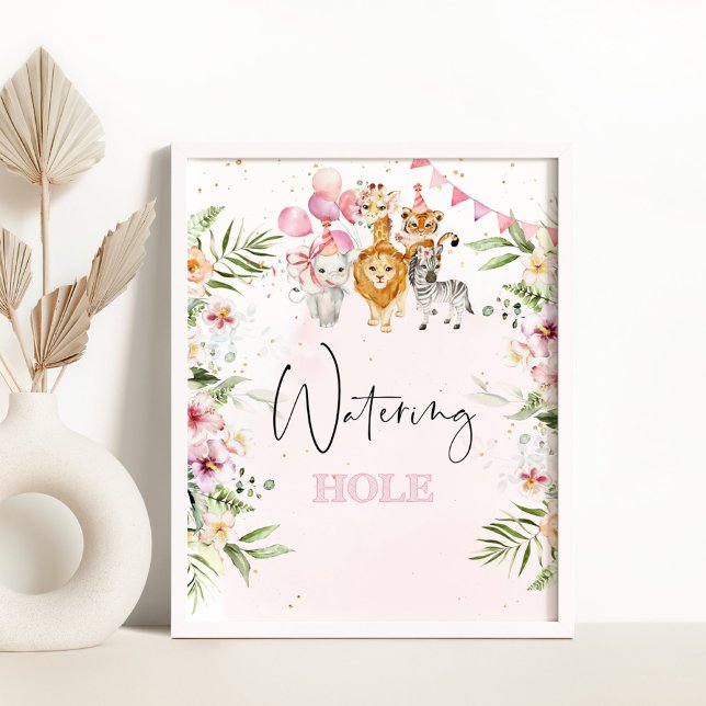 Affiche Signe de trou d'arrosage Safari. Boissons tropical (Créateur téléchargé)