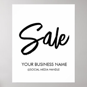 Affiche Signe de vente avec nom d'entreprise et poignée de