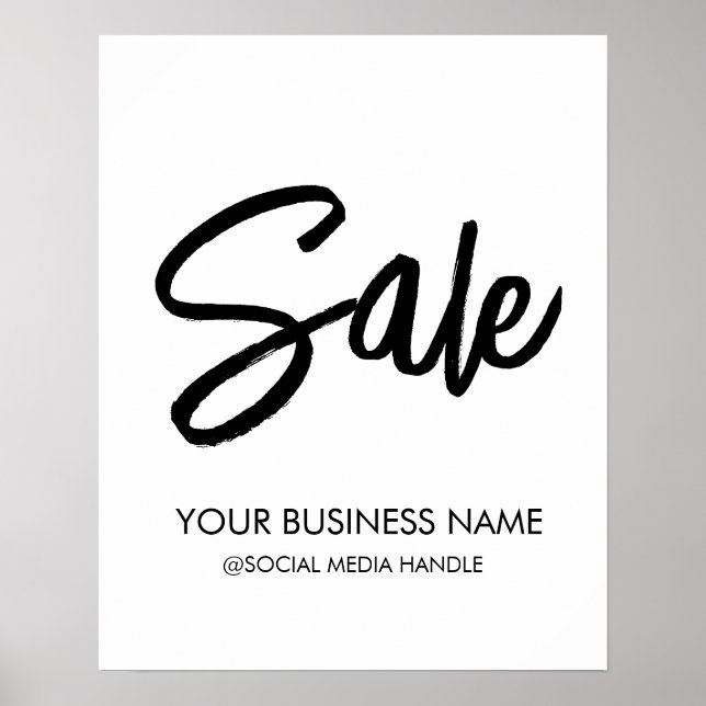 Affiche Signe de vente avec nom d'entreprise et poignée de (Devant)
