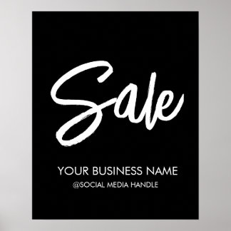 Affiche Signe de vente avec nom d'entreprise et poignée de