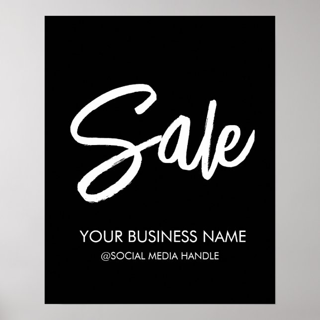 Affiche Signe de vente avec nom d'entreprise et poignée de (Devant)