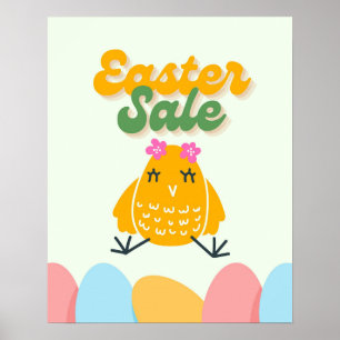 Affiche Signe de vente de Pâques pour magasins de détail, 