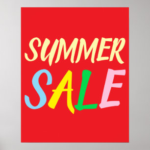 Affiche Signe de vente d'été, Boutique