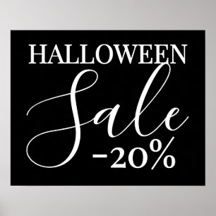Affiche Signe de vente d'Halloween, 20% de réduction sur l