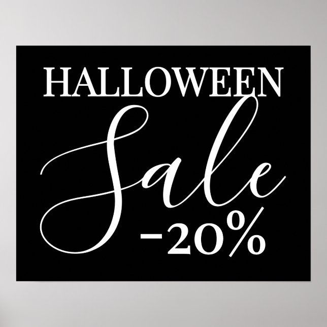 Affiche Signe de vente d'Halloween, 20% de réduction sur l (Devant)
