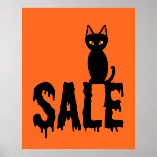Affiche Signe de vente d'Halloween, Boutique Signal de ven