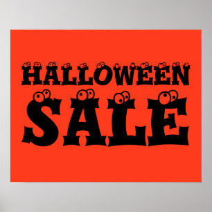 Affiche Signe de vente d'Halloween, magasin de promotion d