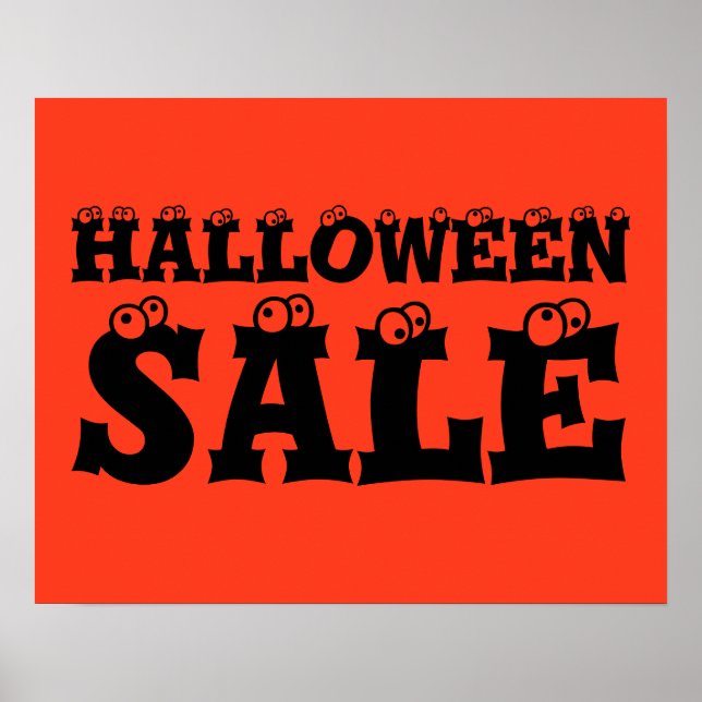 Affiche Signe de vente d'Halloween, magasin de promotion d (Devant)