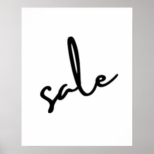 Affiche Signe de vente élégant, vente minimaliste noir et 