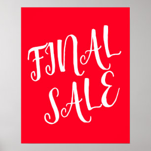 Affiche SIGNE DE VENTE FINALE, SIGNE DE VENTE DE Vente AU