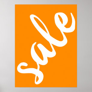 Affiche Signe de vente orange, 18x24 Printemps été Saison