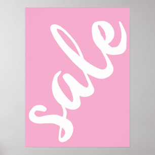 Affiche Signe de vente rose, 18x24 Printemps Été Vente