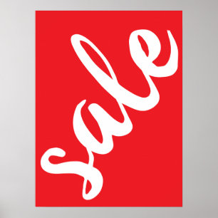 Affiche Signe de vente rouge, Saison d'été 18x24 Vente