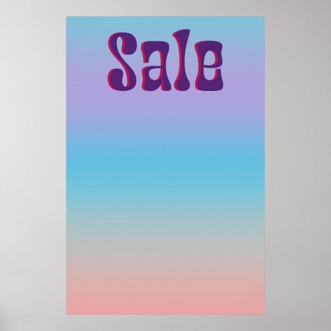 Affiche Signe de vente super Iridescente Gradient Style Ré (Devant)