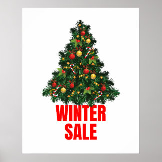 Affiche Signe de vente, Vente d'hiver Signe, Vente de Noël